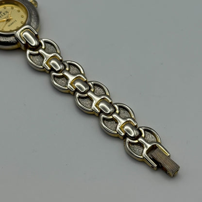 22mm Working Ladies Pelex Swiss 18k Gold Electroplated Quartz Watch 5.75 Inches