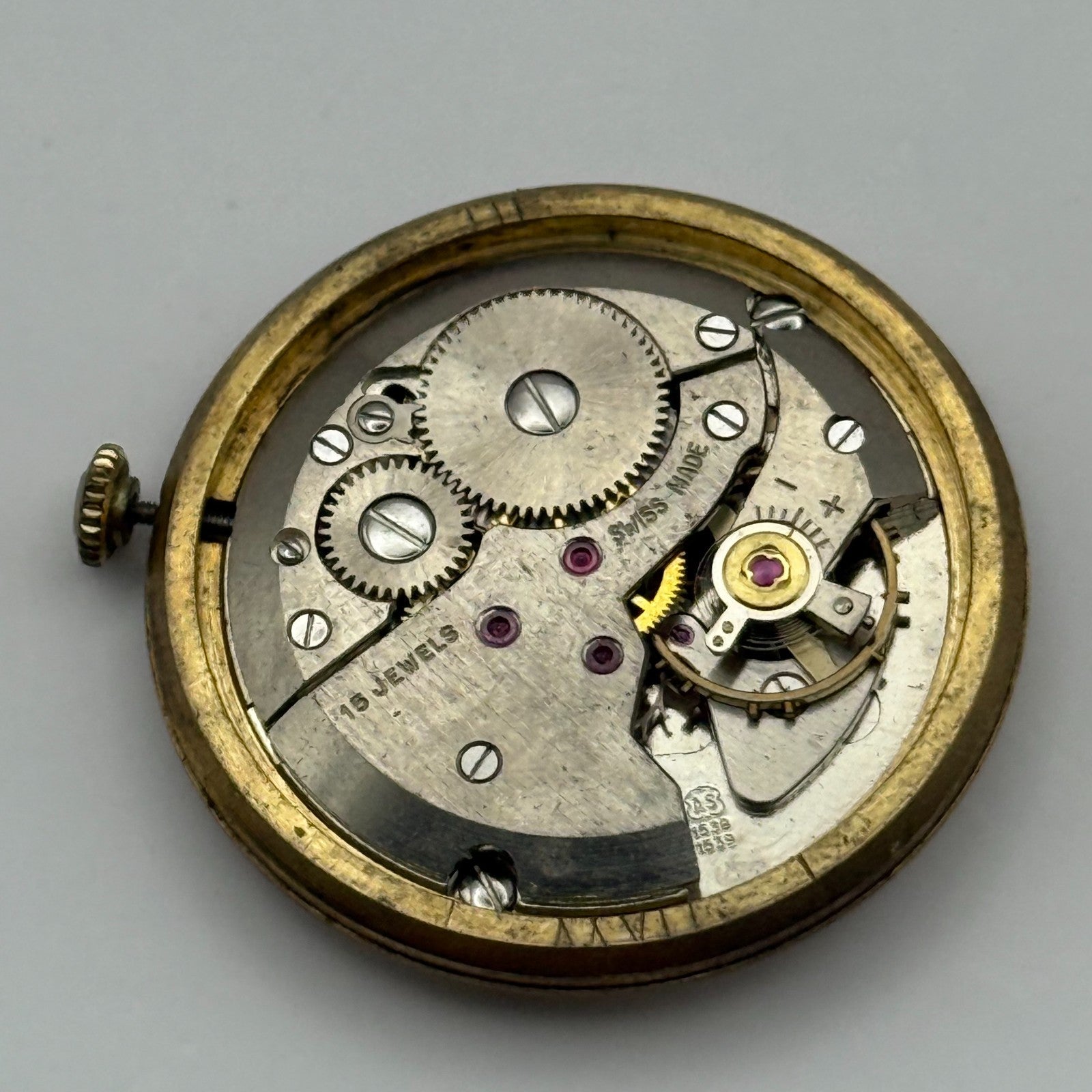 Avia AS 1538 1539 Watch Movement Running Manual Wind Vintage Parts Repair 31mm