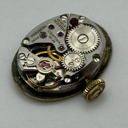 13mm Ladies Certina 13-20 Balance Ok Manual Wind 17 Jewels Watch Movement PARTS