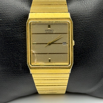 Seiko Ladies Quartz Watch Date Dial Gold Tone Bracelet Japan 25mm PARTS REPAIR