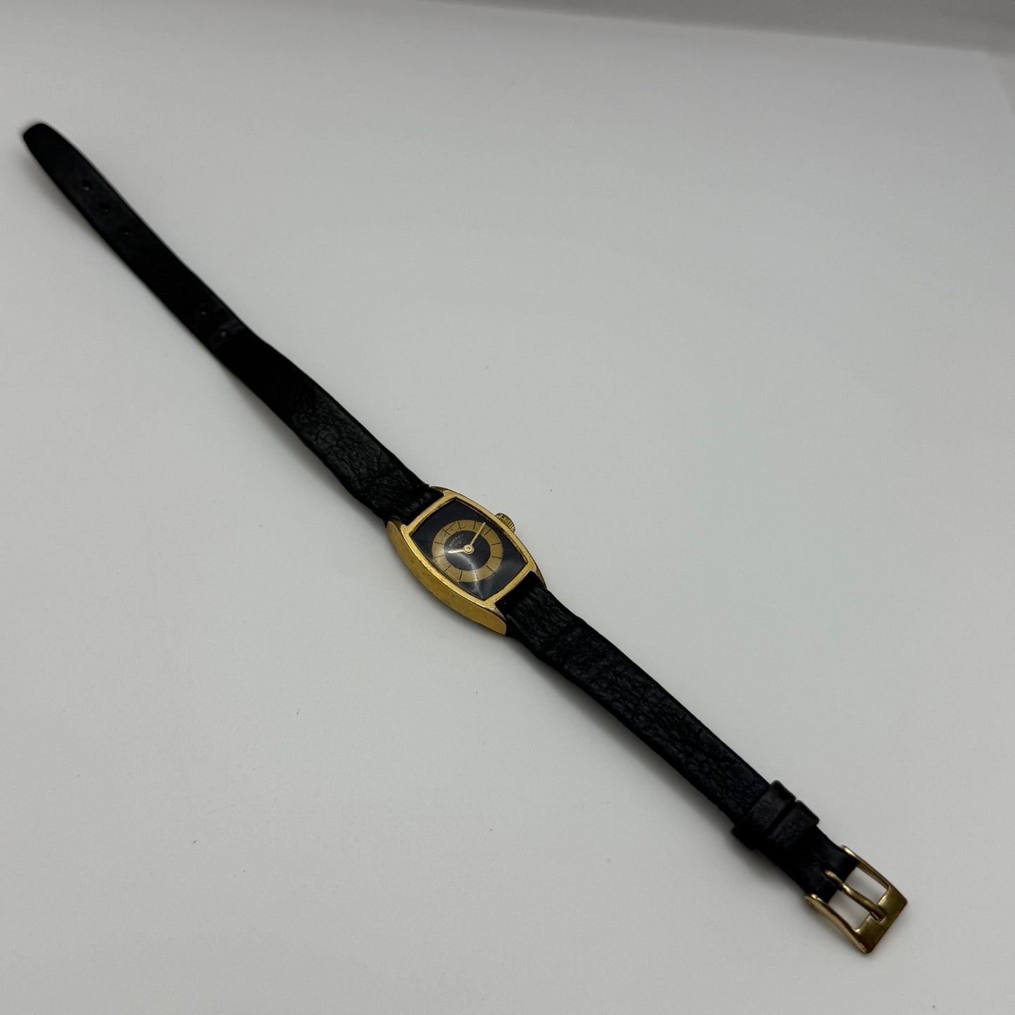 17mm Vintage Rotary Blue Bullseye Dial Swiss Manual Wind Watch PARTS / REPAIR