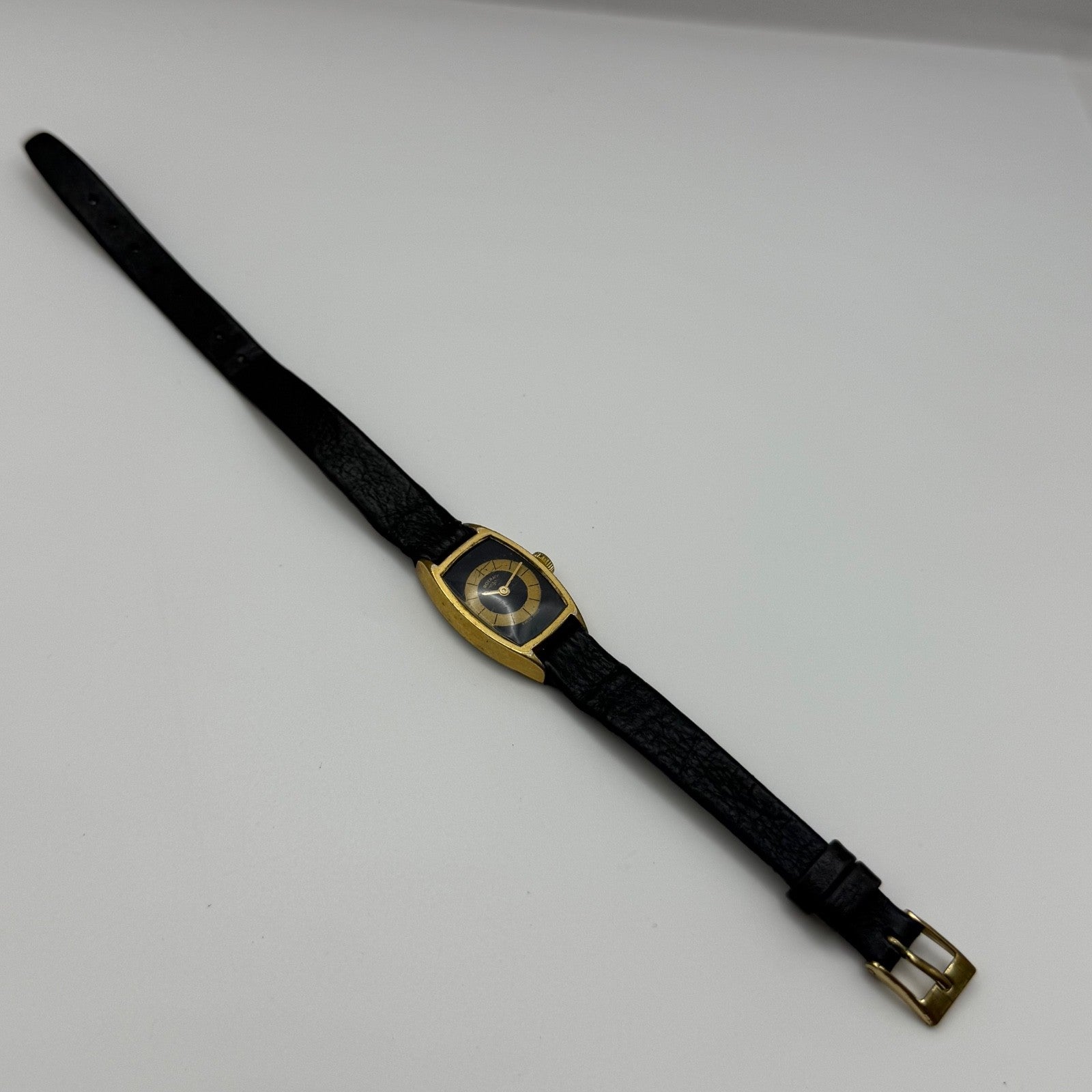 17mm Vintage Rotary Blue Bullseye Dial Swiss Manual Wind Watch PARTS / REPAIR