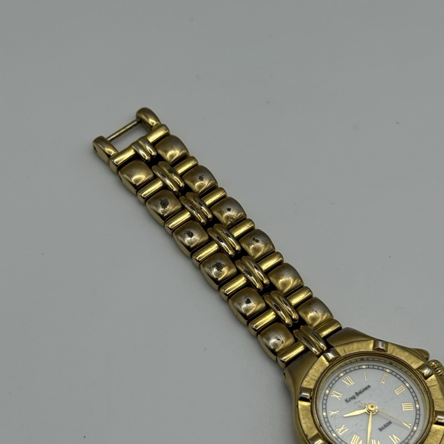 28mm Working Ladies Krug Baumen Baron 4959KL Gold Plated Quartz Watch 5.7 Inches
