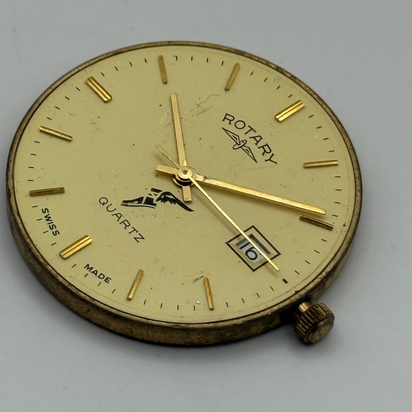 ETA 955.414 Quartz Watch Movement Rotary Date Vintage Swiss Parts Repair 30.9mm