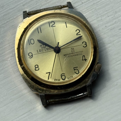 Men's Vintage Lectro BFG 866 Running Swiss Made Manual Wind Watch PARTS