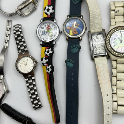 Bundle Of 16 Quartz Watches Modern / Vintage Untested Parts / Repair / Crafts