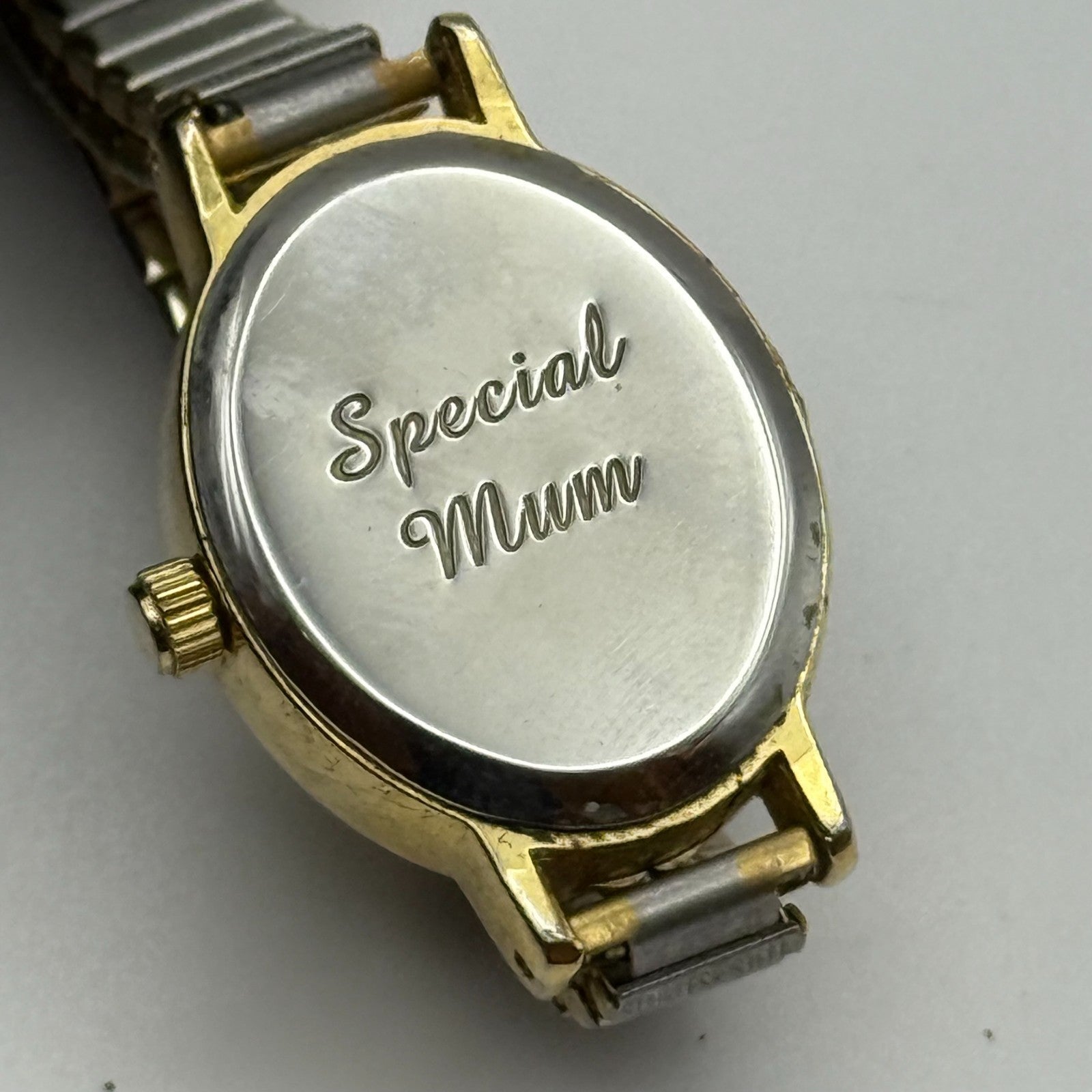 20mm Working Ladies Limit Special Mum Two Tone Quartz Watch Expandable Strap