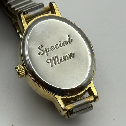 20mm Working Ladies Limit Special Mum Two Tone Quartz Watch Expandable Strap