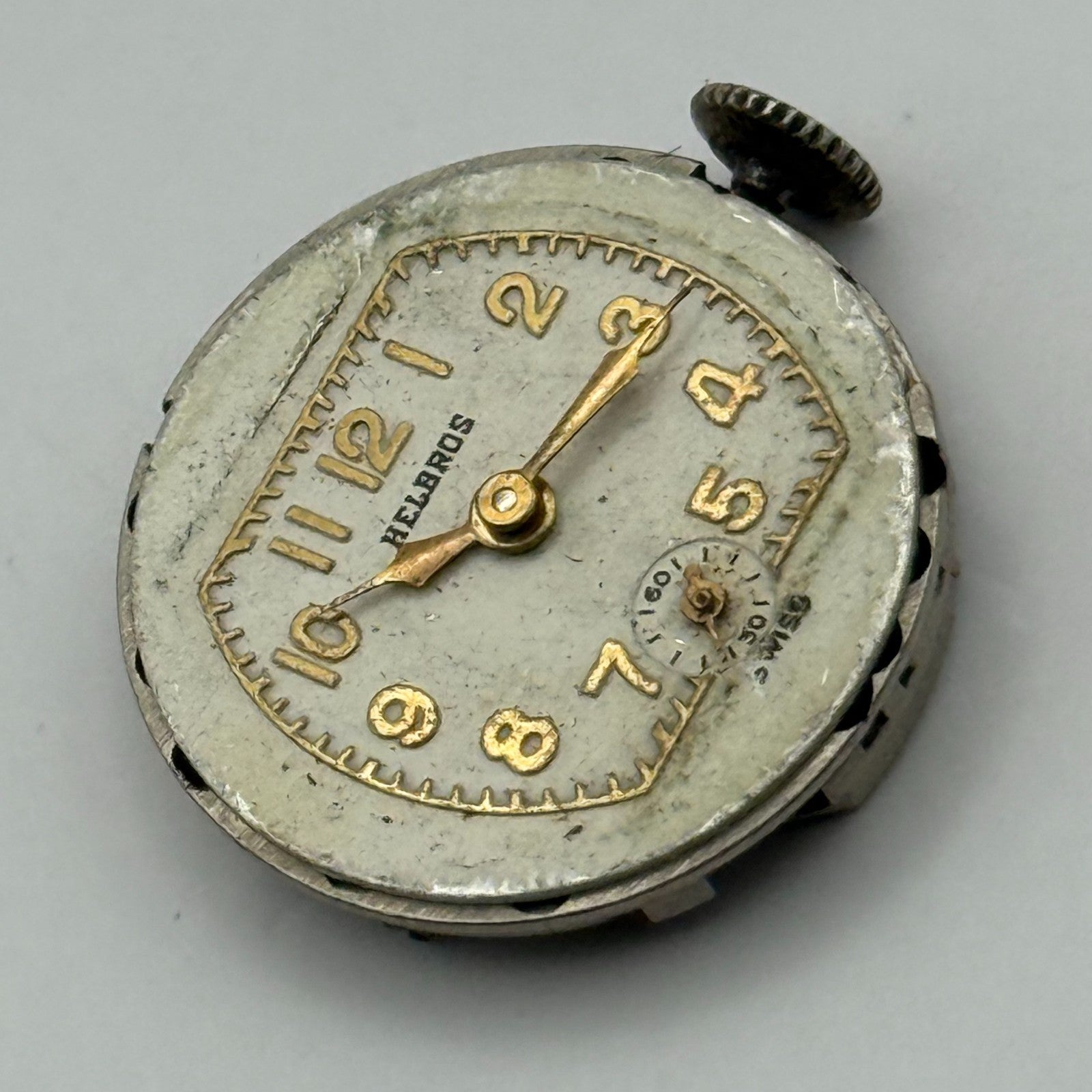 Helbros MXH 7 Jewels Watch Movement Manual Wind Vintage Parts Repair 19.5mm