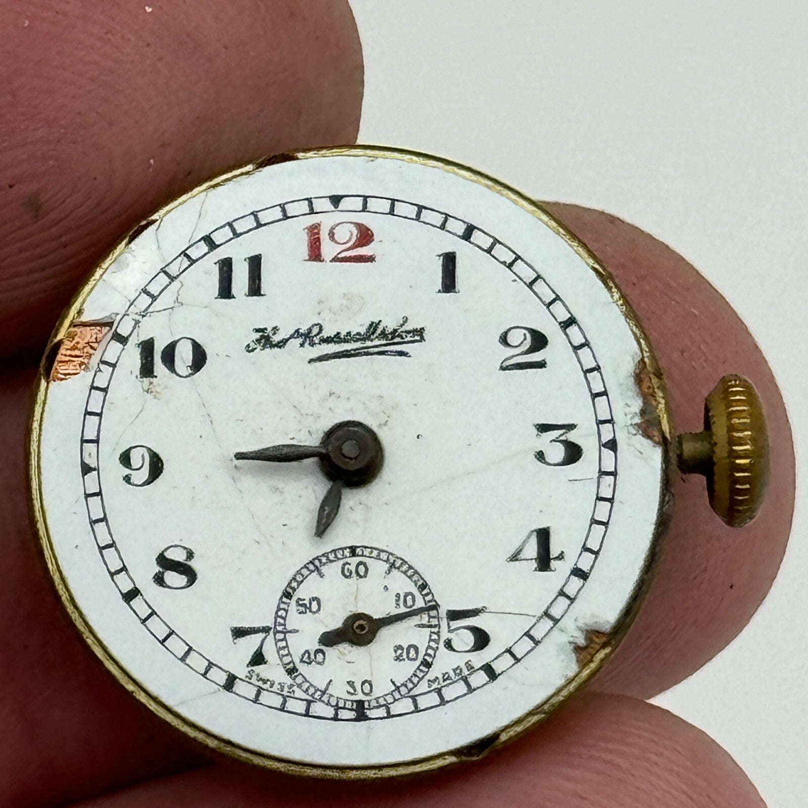 19.7mm Thomas Russell & Son Revue Manual Wind Watch Movement Swiss Vintage PARTS