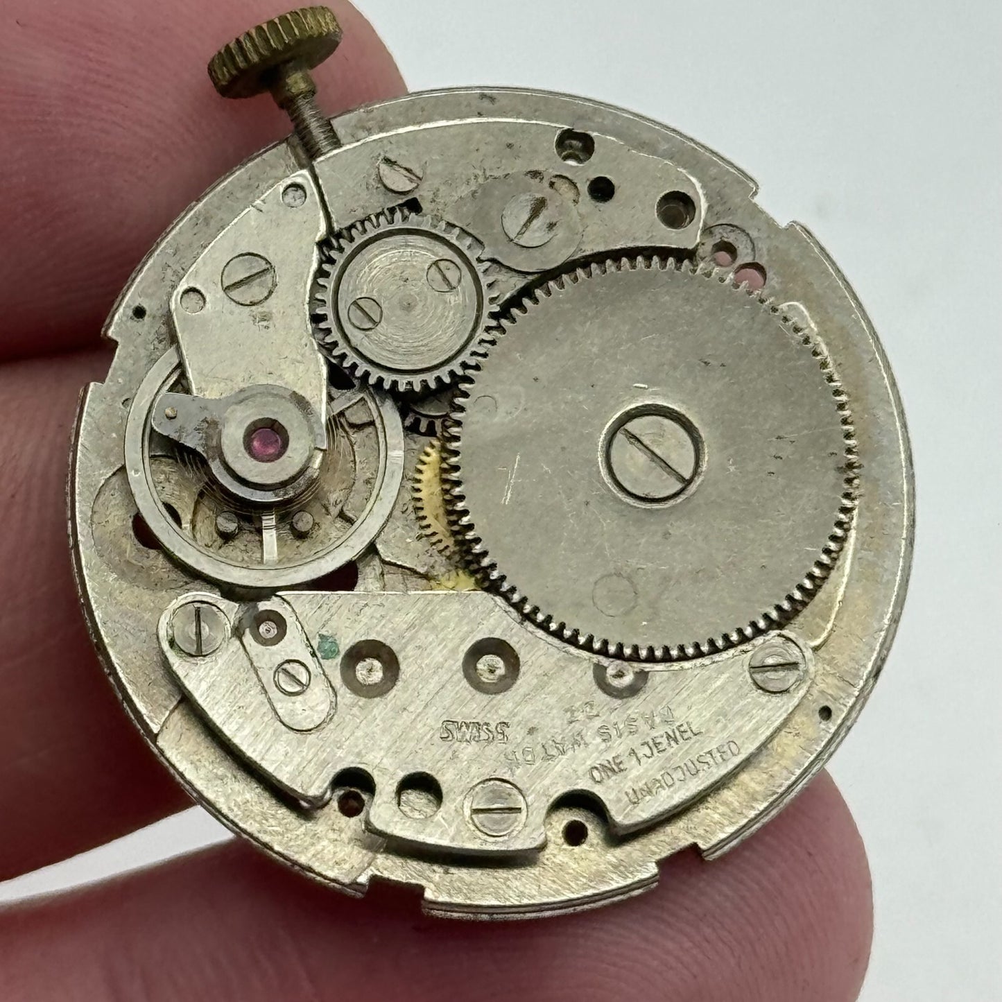 31.1mm Brac 196 Balance Intact Manual Wind 1 Jewel Watch Movement PARTS SPARES