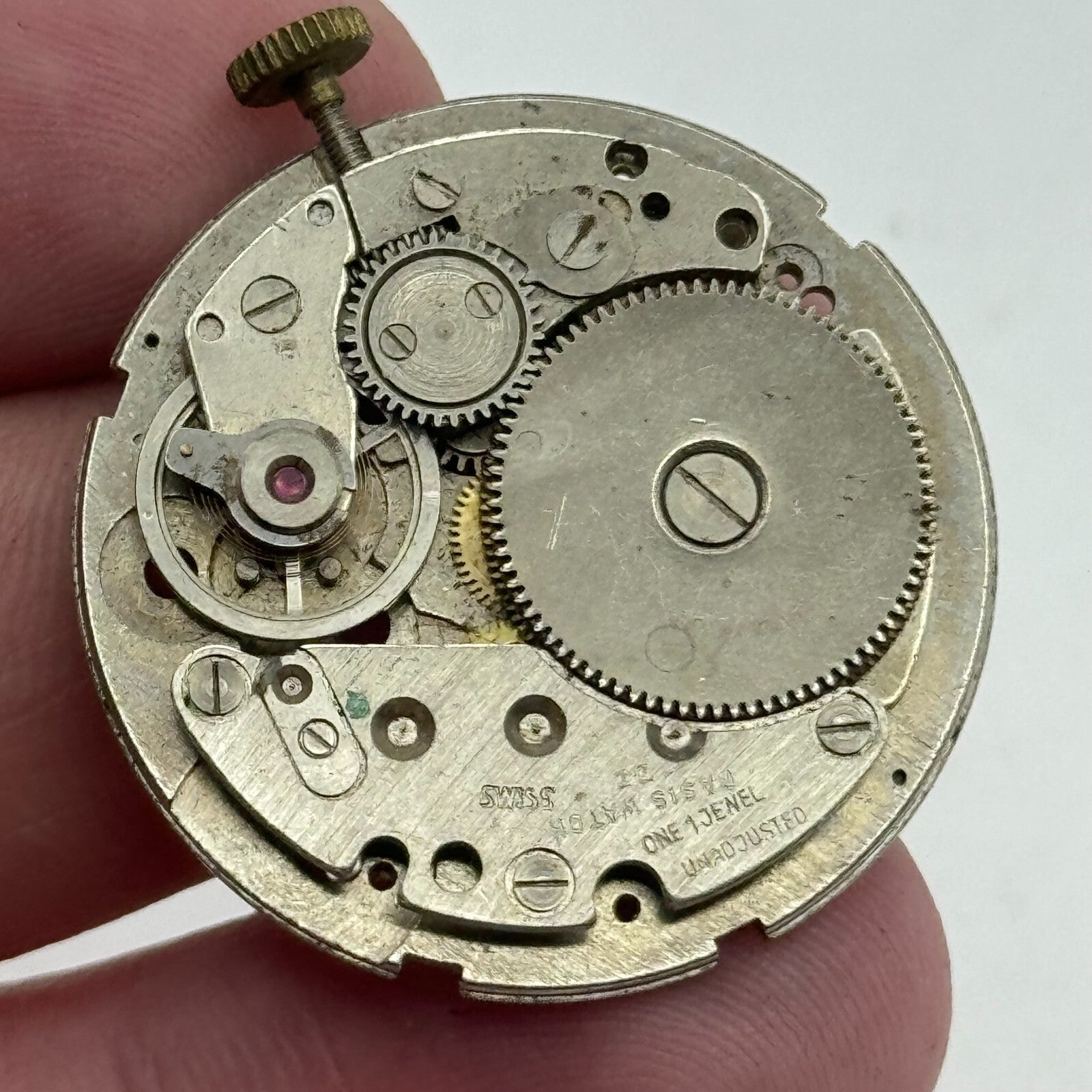 31.1mm Brac 196 Balance Intact Manual Wind 1 Jewel Watch Movement PARTS SPARES