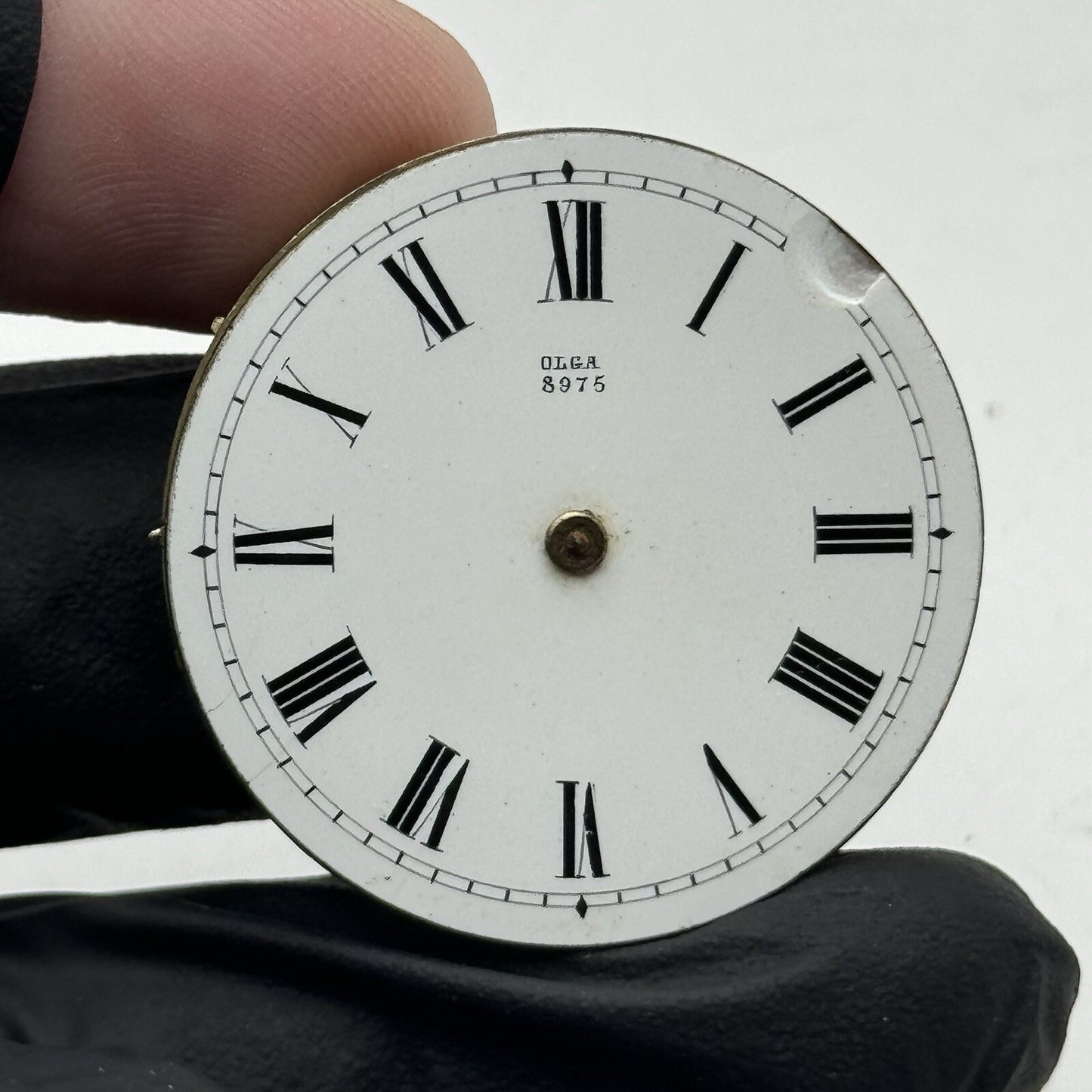 34.1mm Quality Olga Porcelain Dial Cylinder Watch Movement FOR PARTS