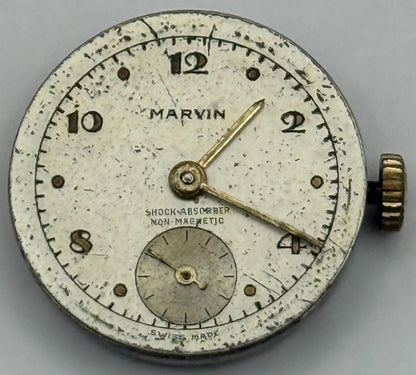 Marvin 310 Watch Movement Manual Wind Vintage Swiss 15 Jewels Parts 19.6mm
