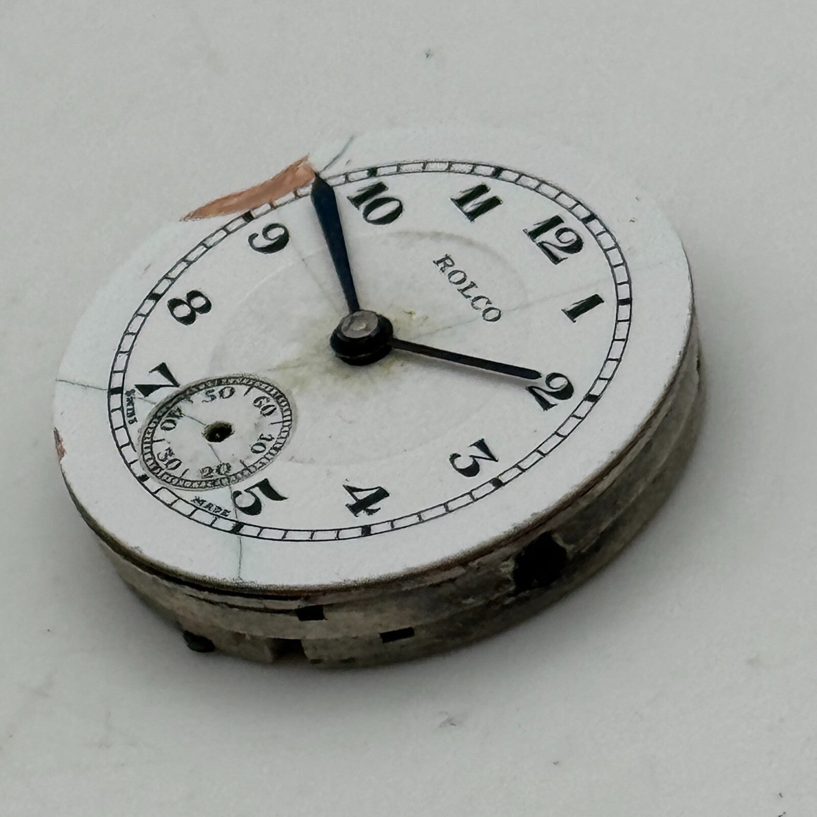 22mm Rolex Rolco 15 Rubies Military Trench Watch Movement Sub Seconds PARTS