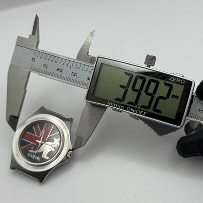 Vintage Kangol Men’s Quartz Watch Kangaroo Silver Tone 100 Metre Working 40mm