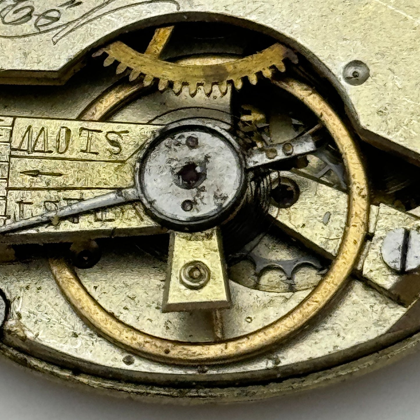 45.5mm Antique Unidentified Key Wound Pocket Watch Movement PARTS REPAIR SPARES