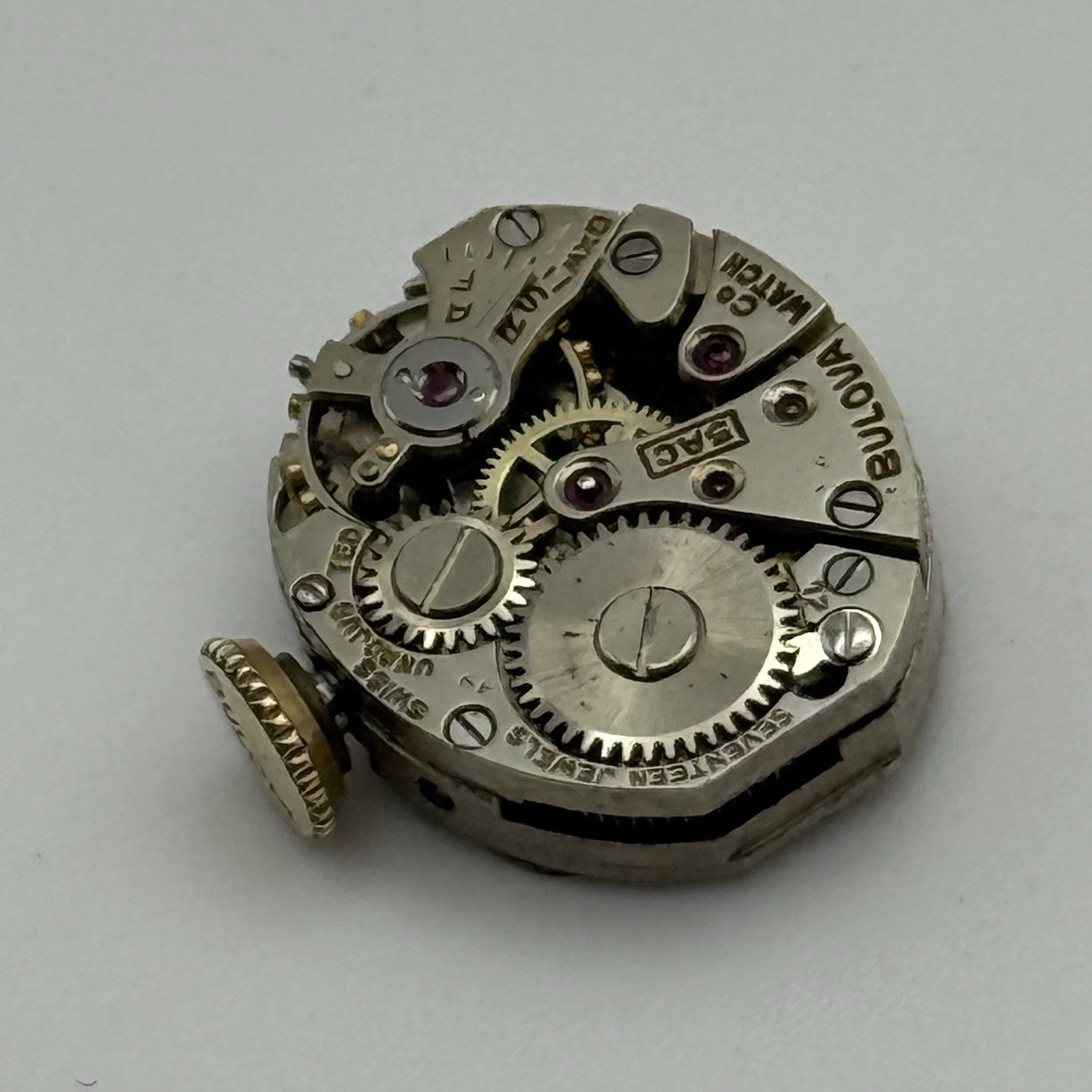 Bulova 5AC Ladies Manual Wind Watch Movement Vintage Swiss PARTS REPAIR 13.1mm