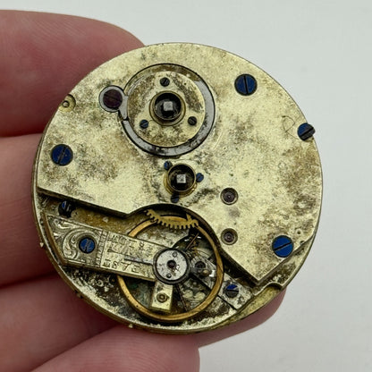 38.6mm Antique Key Wound Pocket Watch Movement Dial PARTS REPAIR SPARES