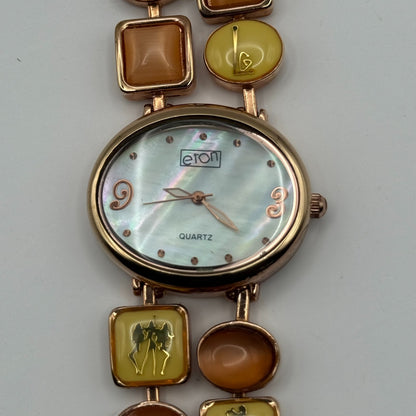 Eton Ladies Quartz Watch Mother of Pearl Rose Gold Tone Bracelet Working 31mm