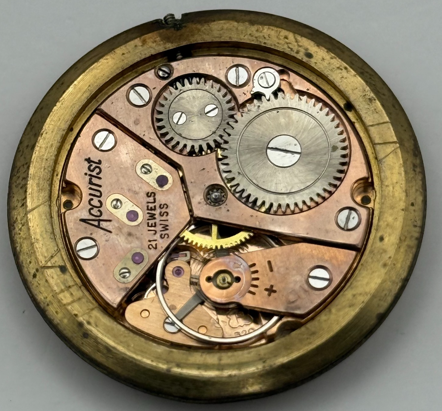Peseux 320 Watch Movement Accurist Manual Wind Vintage Swiss Parts Repair 31.1mm