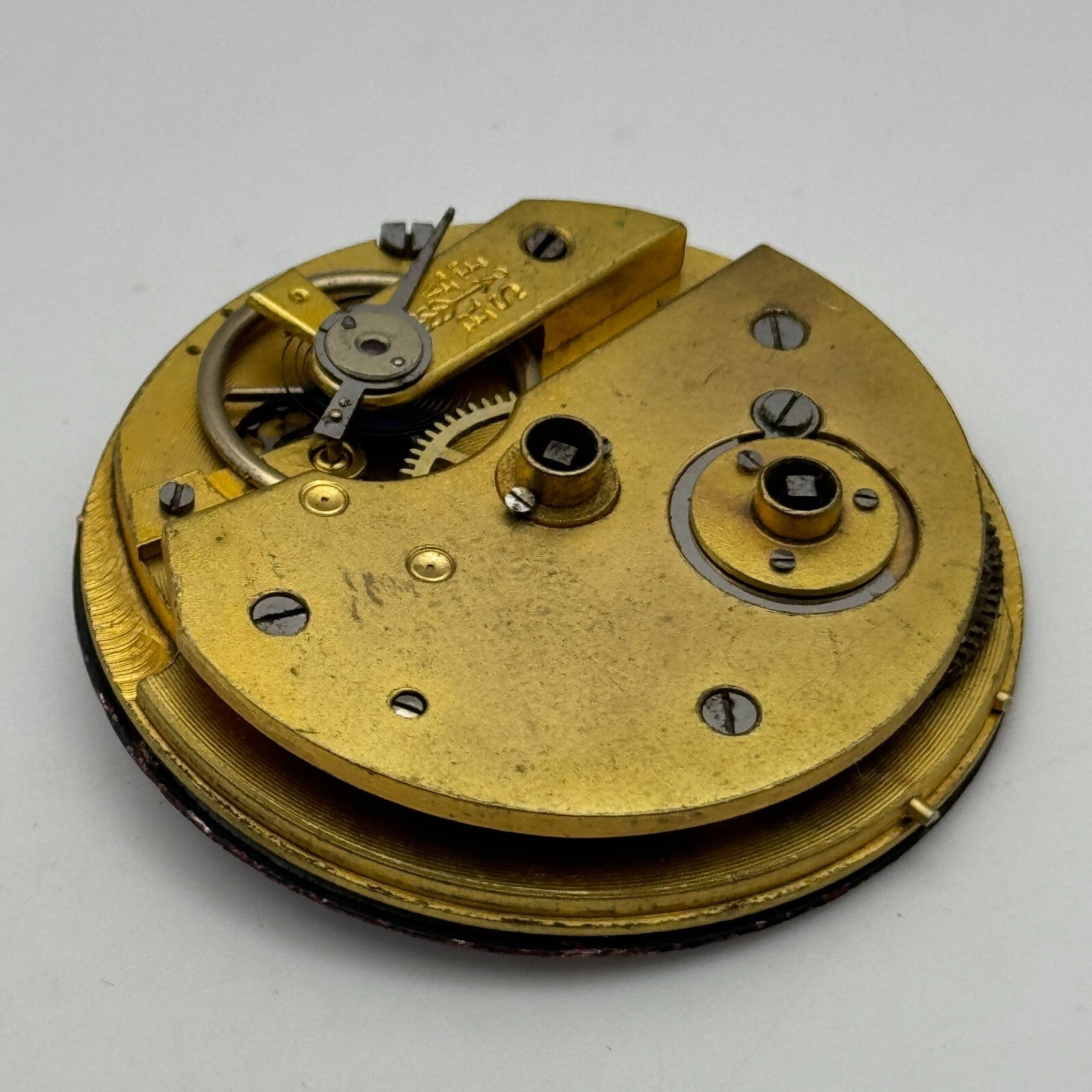 45.7mm Antique Key Wound Roman Numerals Dial Pocket Watch Movement PARTS SPARES