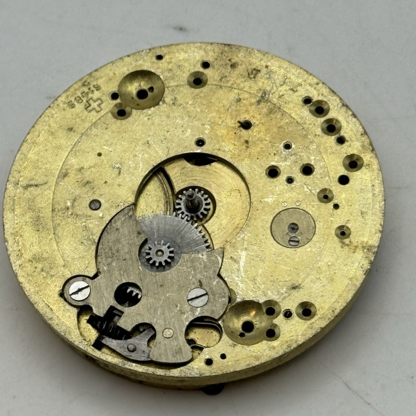 41.7mm Manual Wind Unidentified Patent Pocket Watch Movement White FOR PARTS
