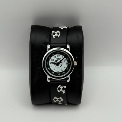 Citron Kids Quartz Watch Soccer Ball Print Strap Sporty Working 27mm New Battery