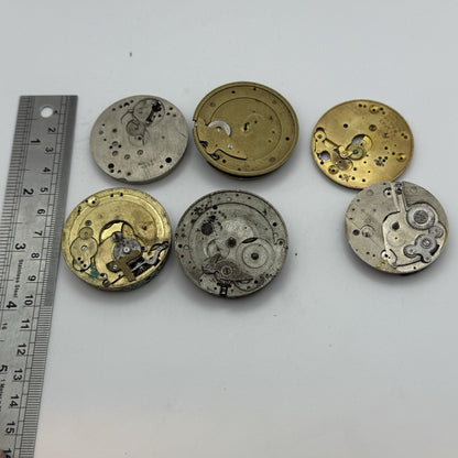 Bundle Mixed Antique / Vintage Pocket Watch Movements Joblot PARTS REPAIR SPARES