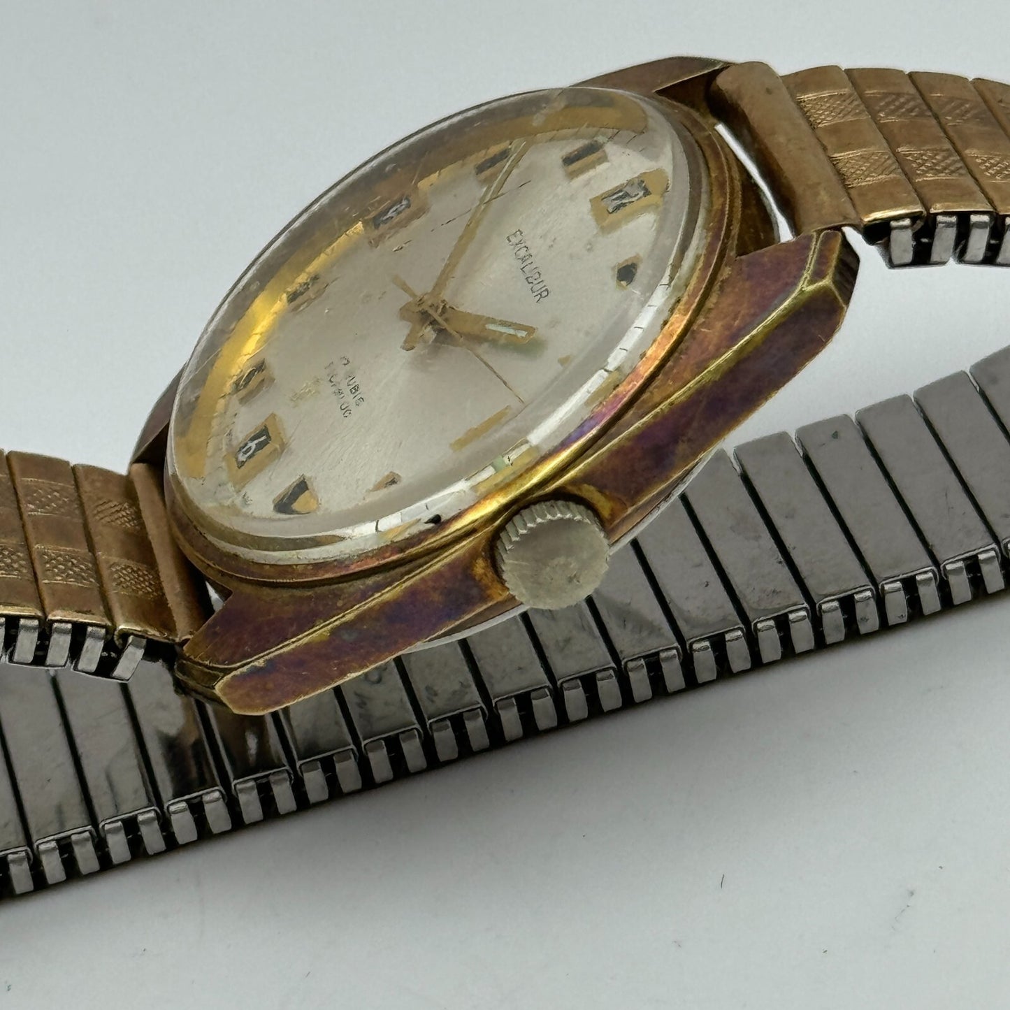 34mm Men’s Vintage Excalibur Tissot 781-1 Manual Wind Gold Plated Watch PARTS