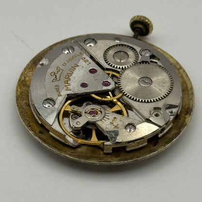 Marvin 621 Watch Movement Manual Wind Vintage Swiss 17 Jewels Parts 25.9mm