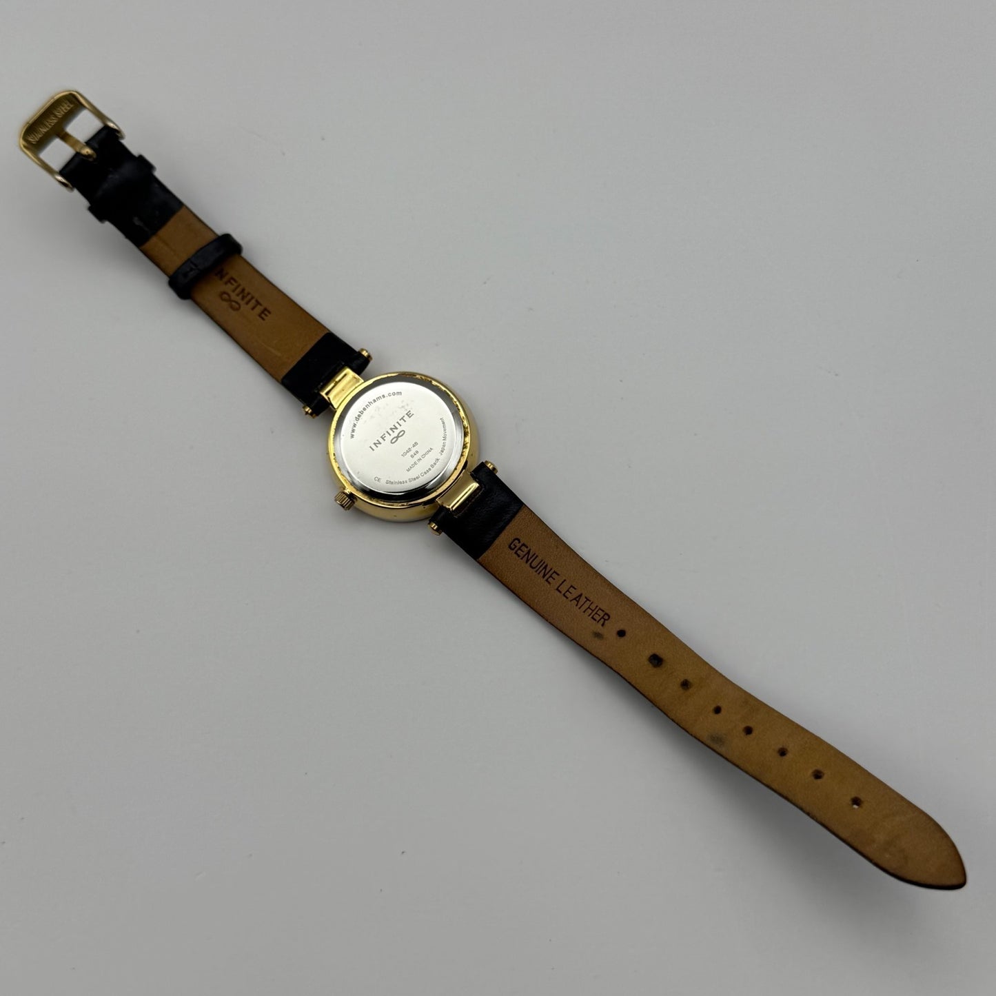 Infinite Ladies Quartz Watch Silver Dial Blue Leather Strap Japan Working 28mm