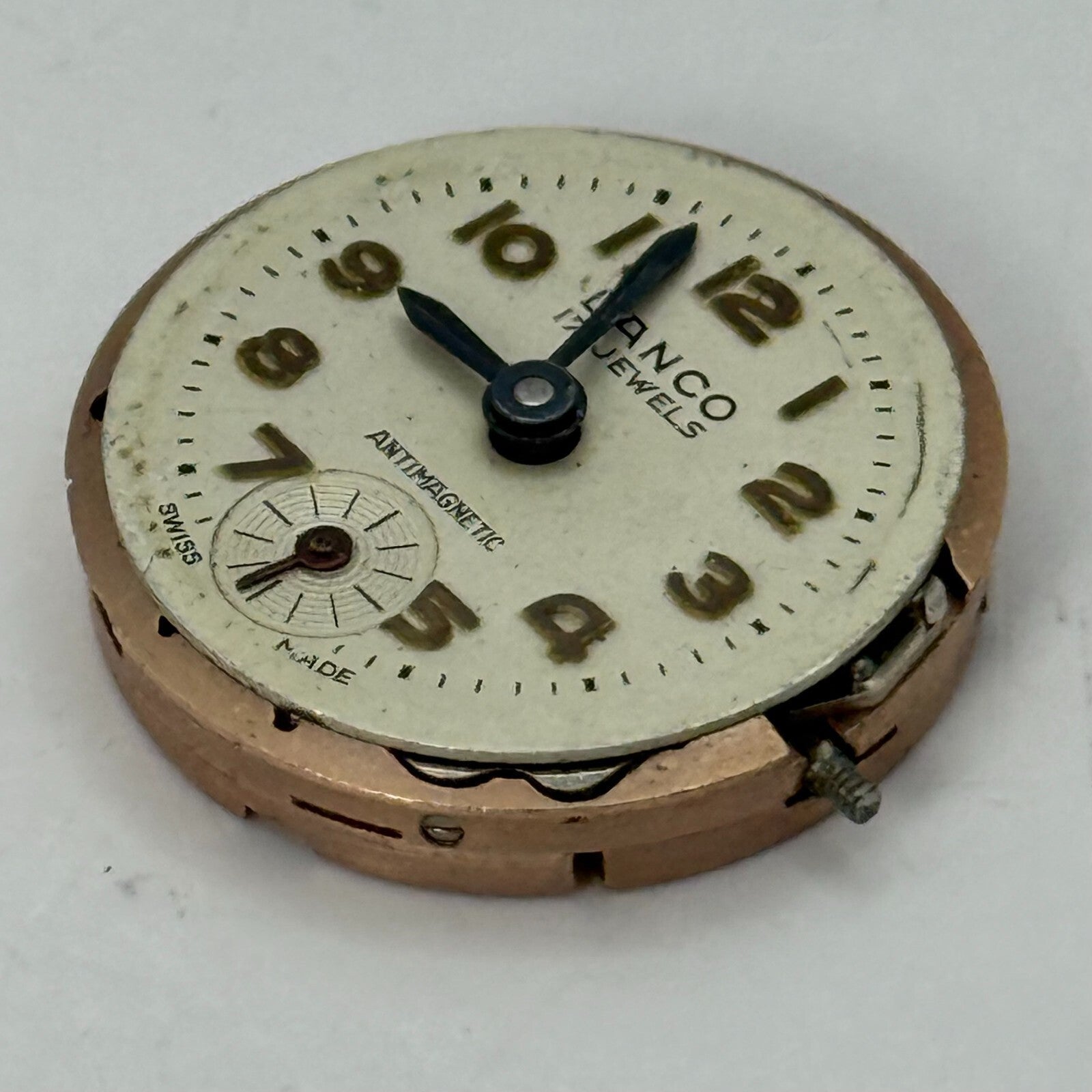 19.7mm Vintage Lanco 806 Swiss 17 Jewels Manual Wind Watch Movement PARTS REPAIR
