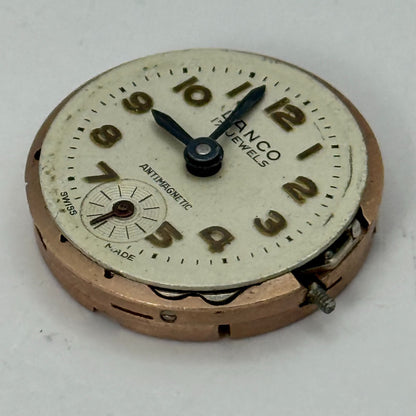19.7mm Vintage Lanco 806 Swiss 17 Jewels Manual Wind Watch Movement PARTS REPAIR