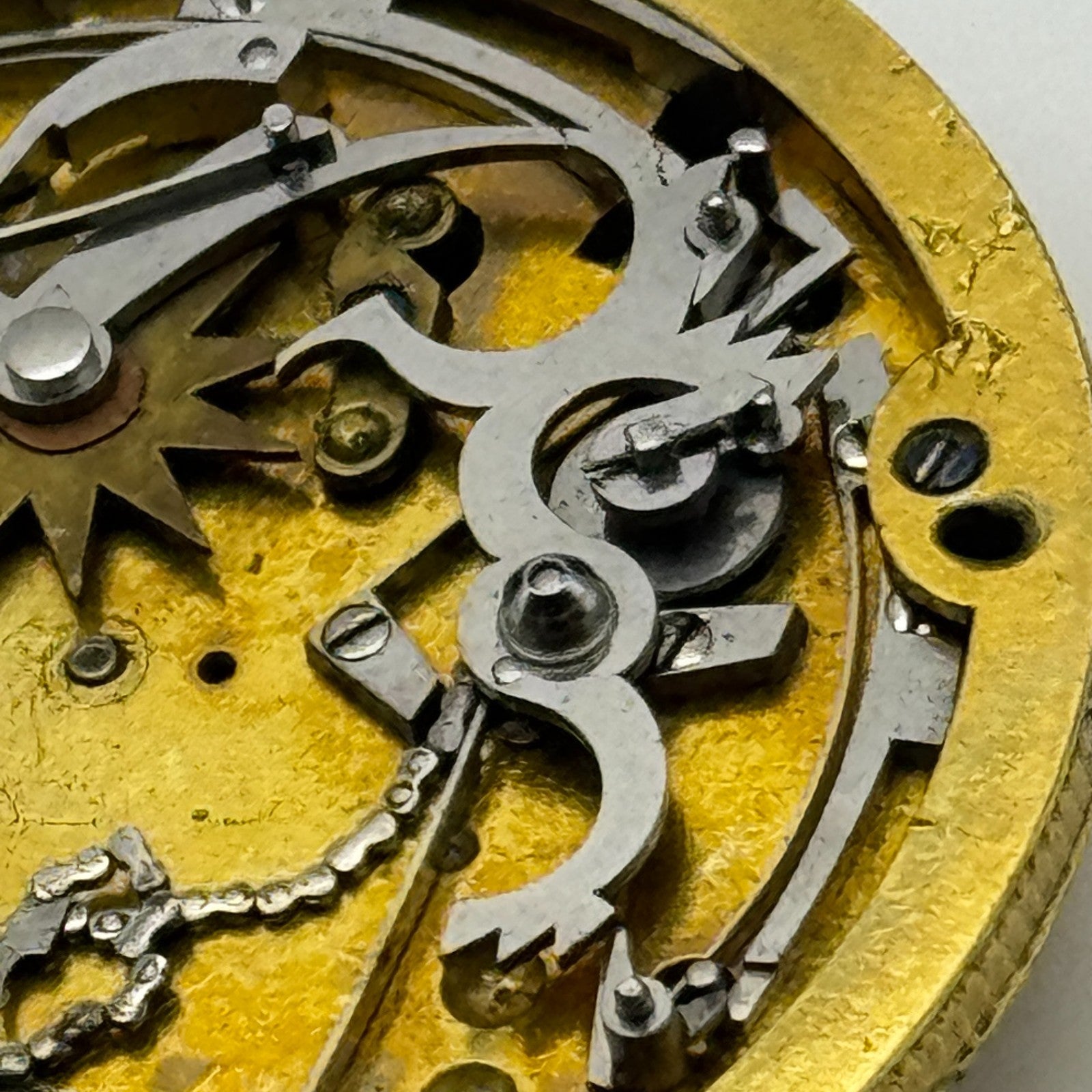 Complication French Pocket Watch Movement Signed A Paris Antique Parts / Repair