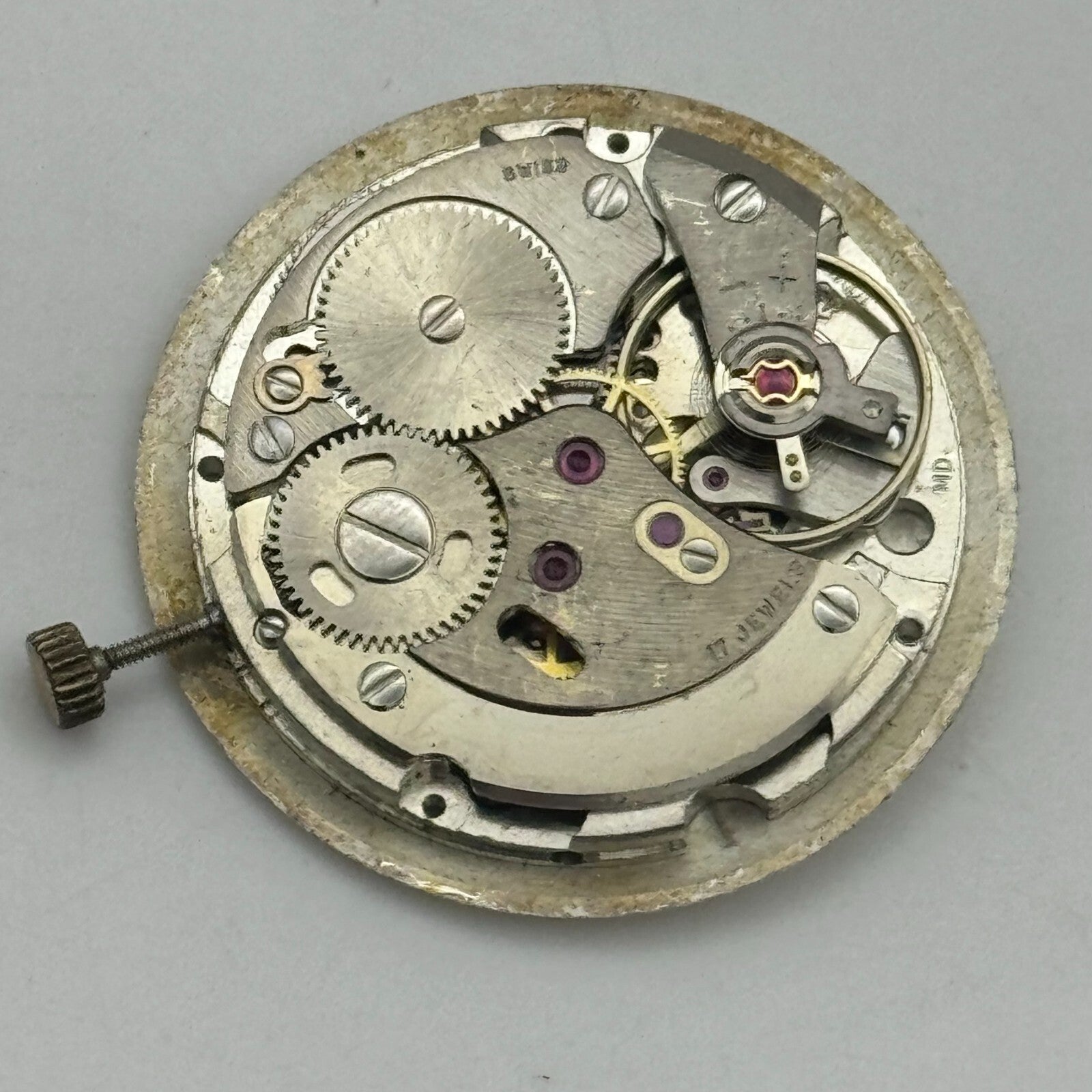 25.9mm Everite AS 1710/11 Balance Ok Watch Movement Swiss Vintage PARTS SPARES