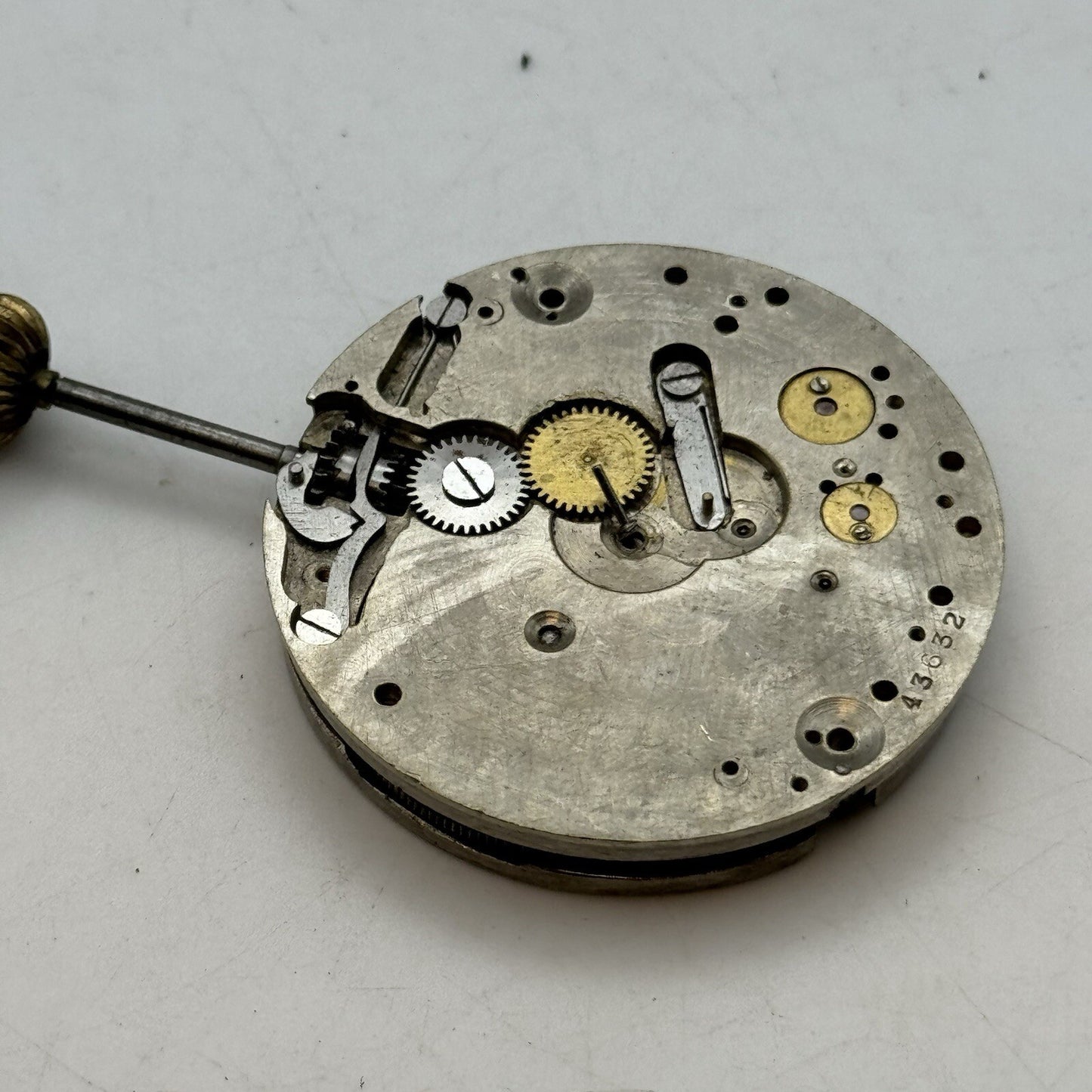 41.3mm Manual Wind UIT Top Wind Pocket Watch Movement Balance Damaged FOR PARTS