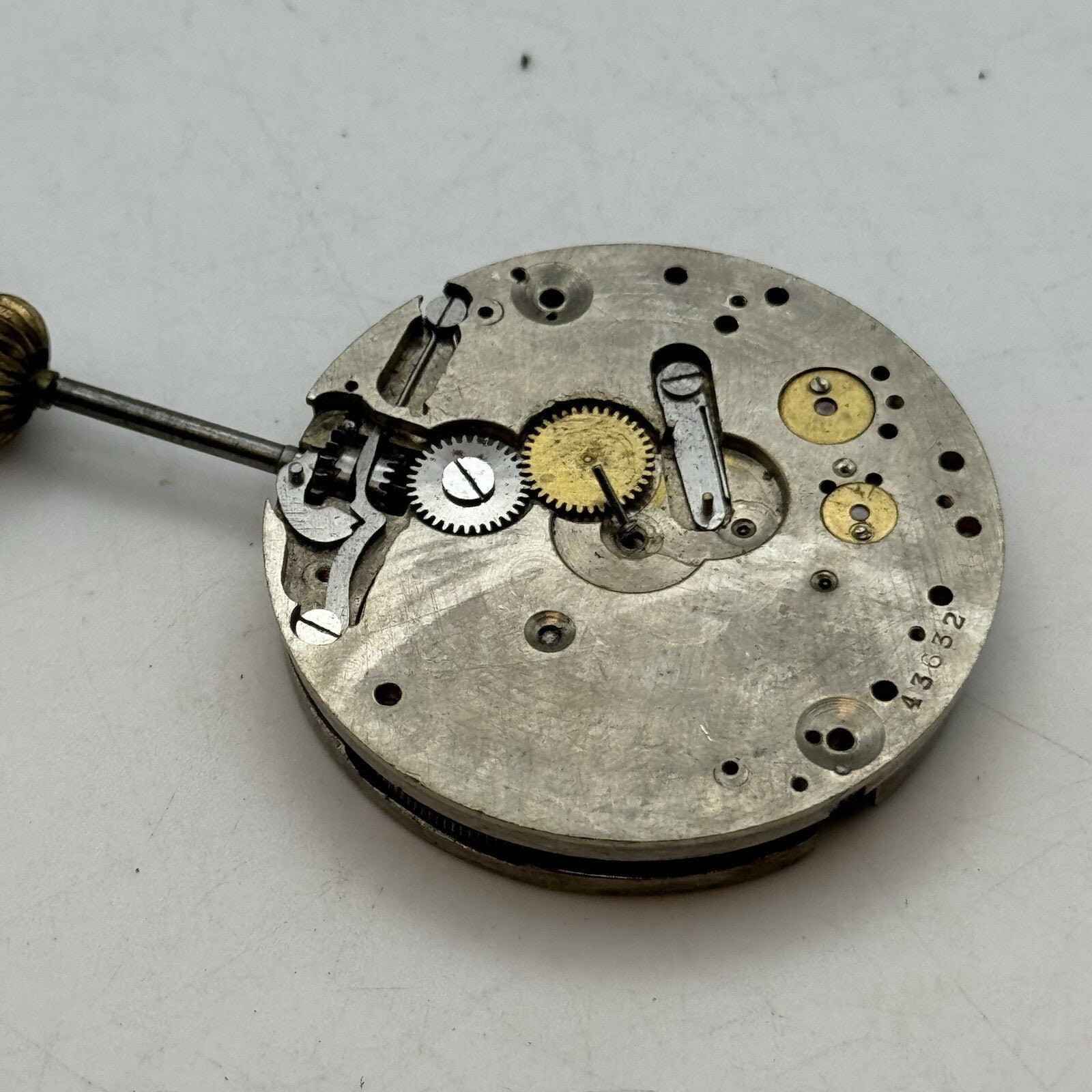 41.3mm Manual Wind UIT Top Wind Pocket Watch Movement Balance Damaged FOR PARTS