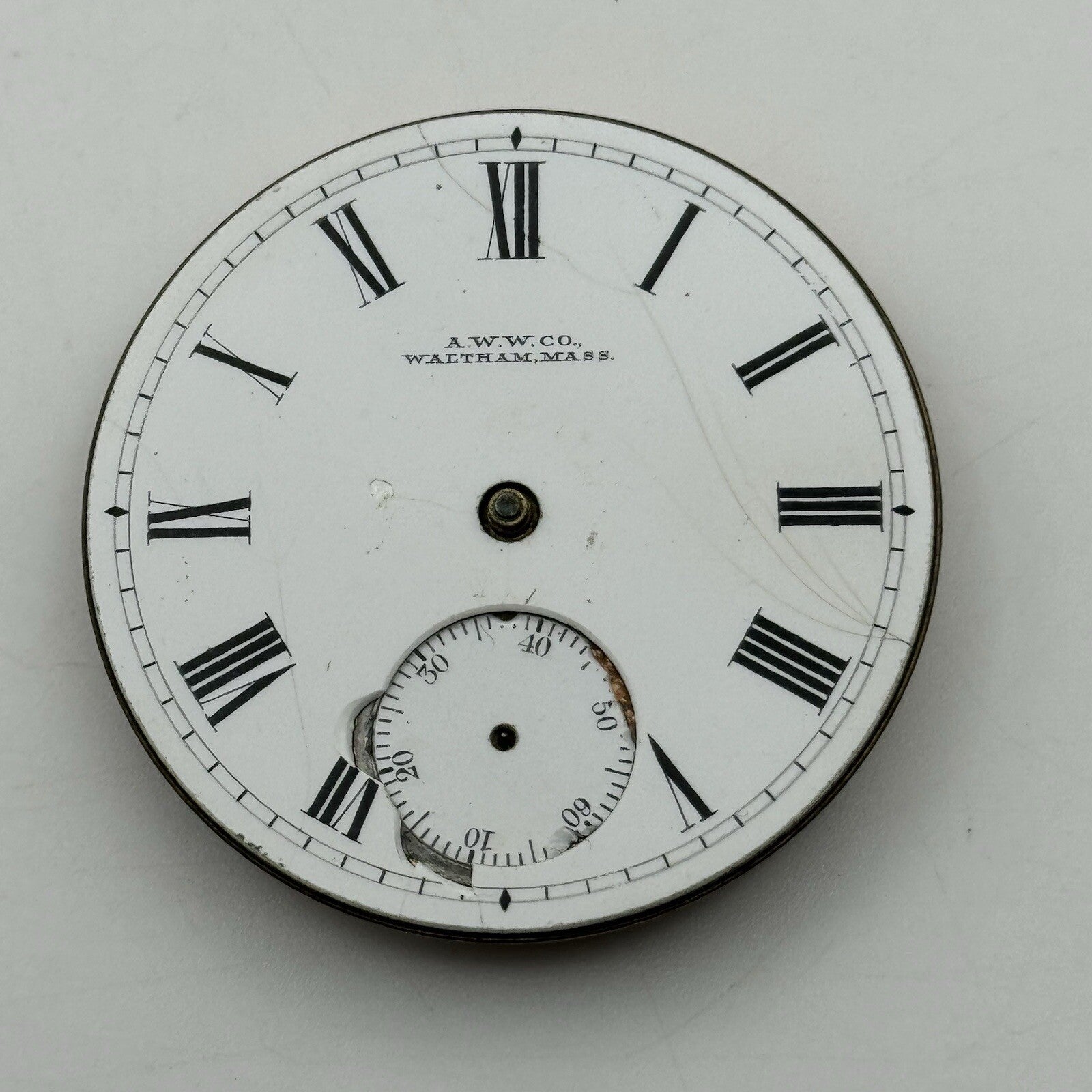 43.1mm Manual Wind Waltham Traveler Model Hunter Pocket Watch Movement FOR PARTS