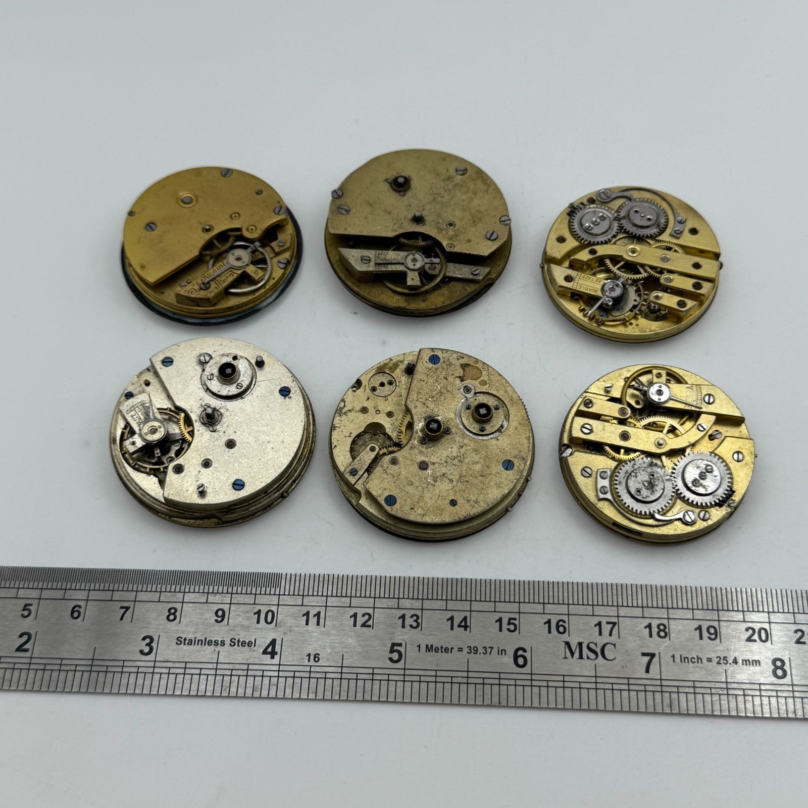 Bundle Of 6 Mixed Antique / Vintage Pocket Watch Movements PARTS REPAIR SPARES
