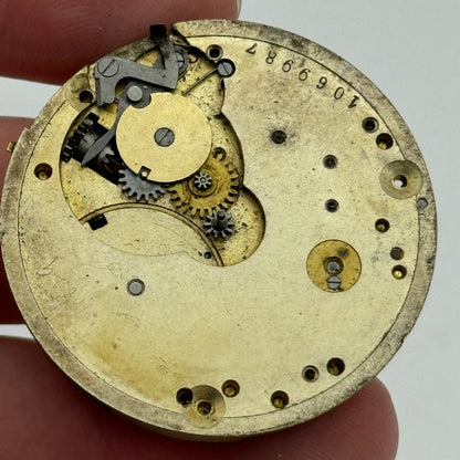 40.6mm Antique Patent 16831 Possible Longines Pocket Watch Movement PARTS SPARES