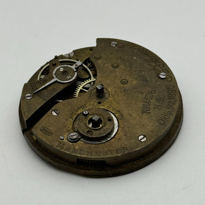 42.2mm Antique H Samuel Manchester Patent Balance Pocket Watch Movement PARTS