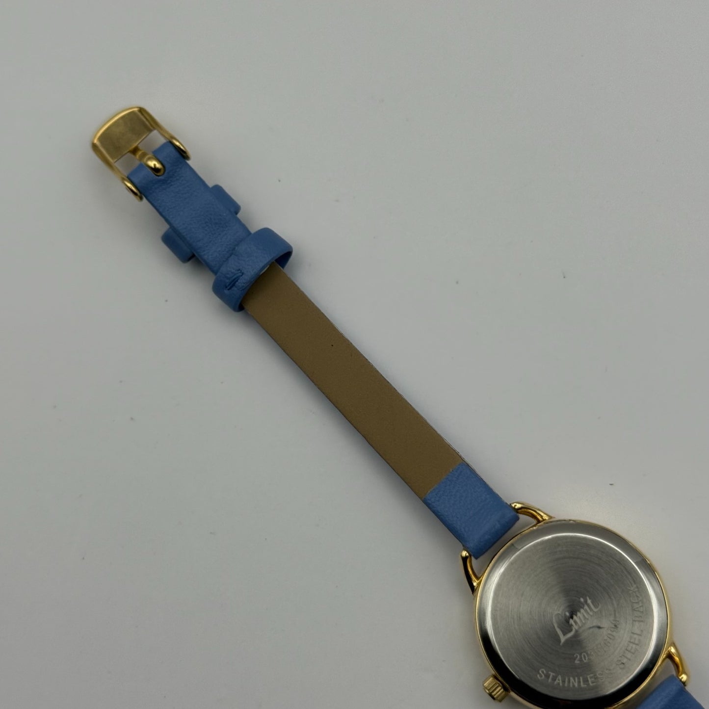Limit Ladies Quartz Watch Gold Tone Blue Strap Working 25mm New Battery