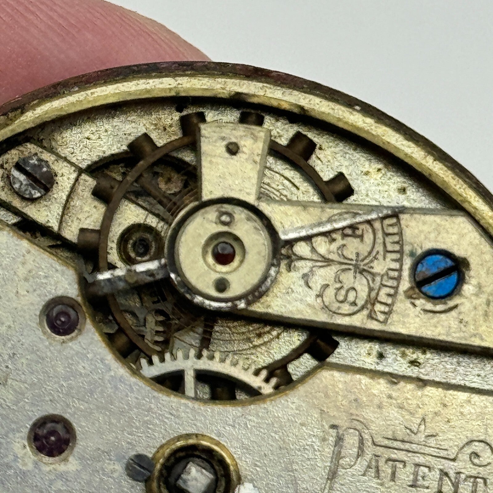 43.8mm Antique H Samuel Manchester Patent Balance Pocket Watch Movement PARTS