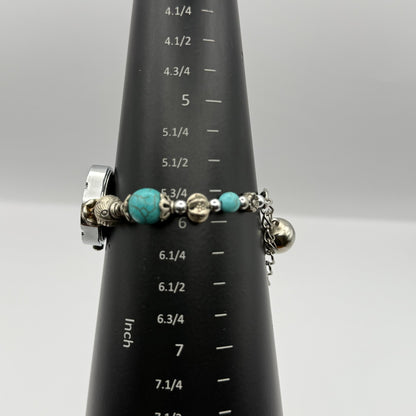 YLQ Ladies Quartz Watch Crystal Accents Beaded Design Bracelet Working 25mm