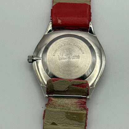 32mm Working Valentin Ramos Ladies 32mm Quartz Watch Needs New Strap Red Dial