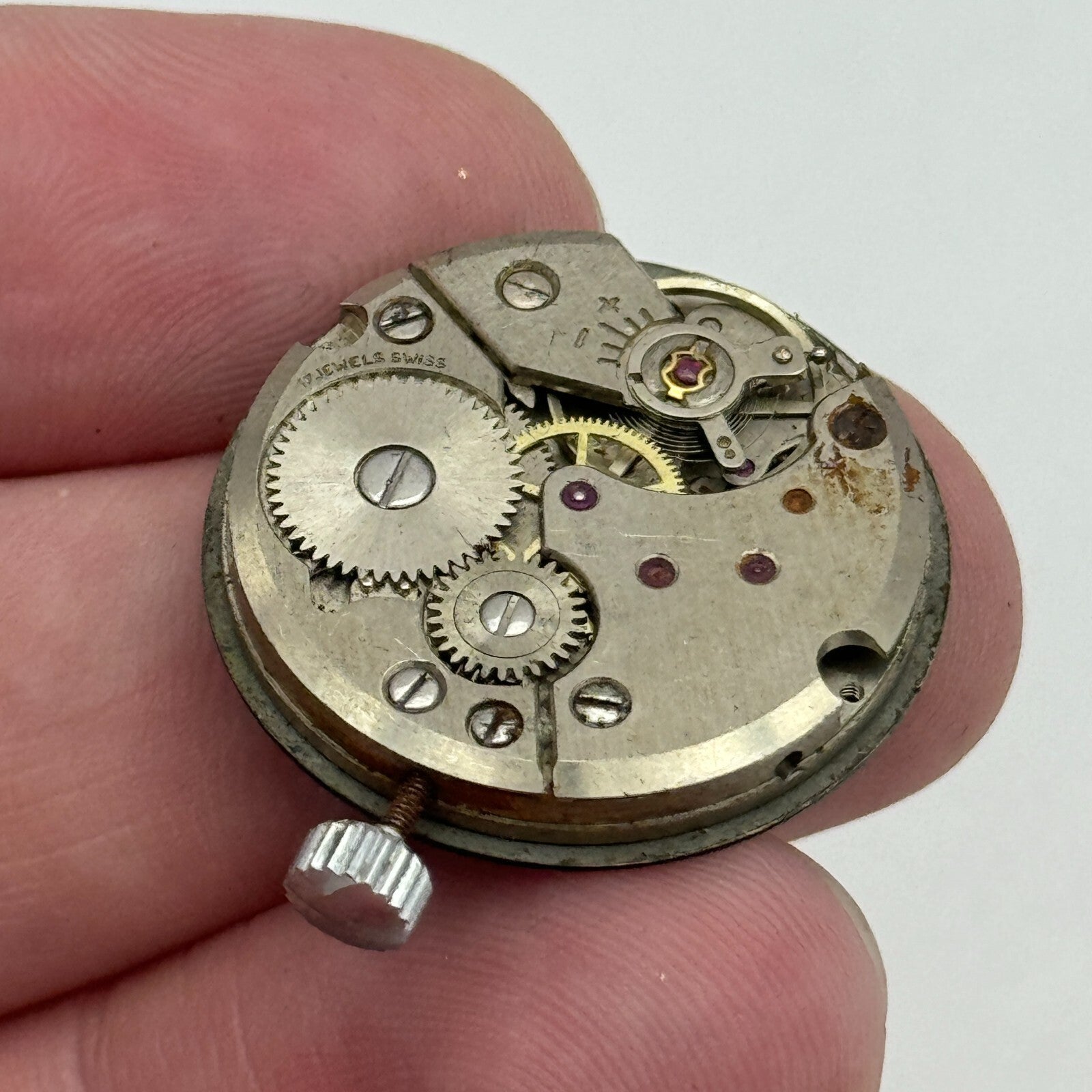 23.6mm Peseux P 7046 President Manual Wind Watch Movement Swiss Vintage PARTS