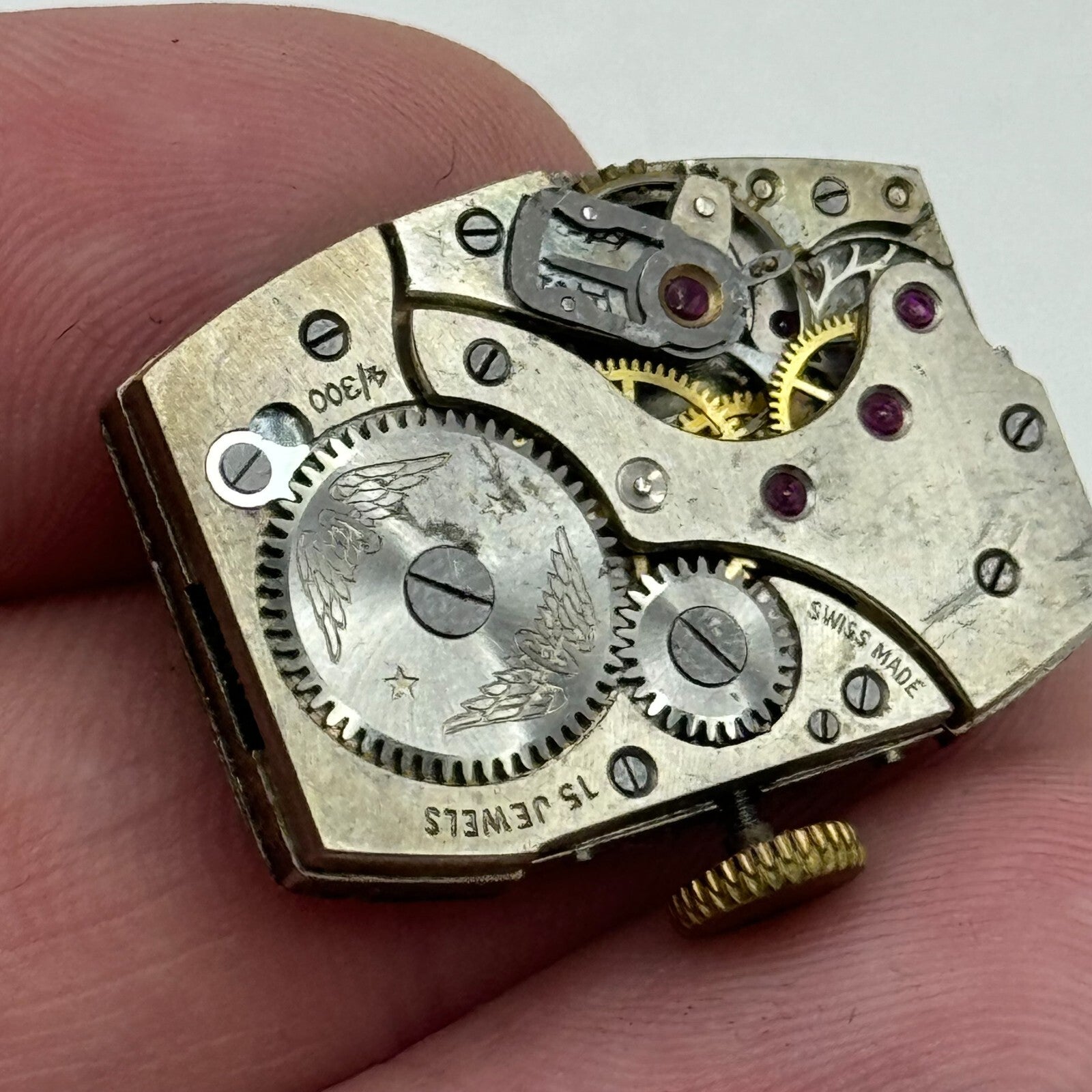 18.9mm Men's Running Rotary 4/300 Tank Watch Movement Manual Wind PARTS SPARES