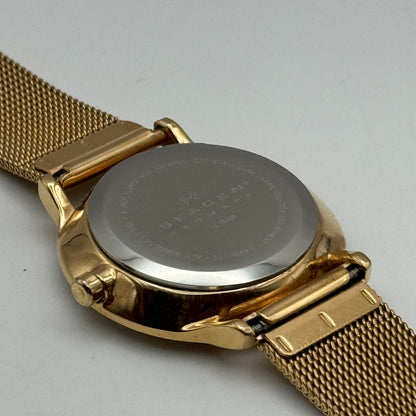 28mm Working Skagen Denmark 804SRR Steel Rose Gold Tone MOP Quartz Watch 8 Inch