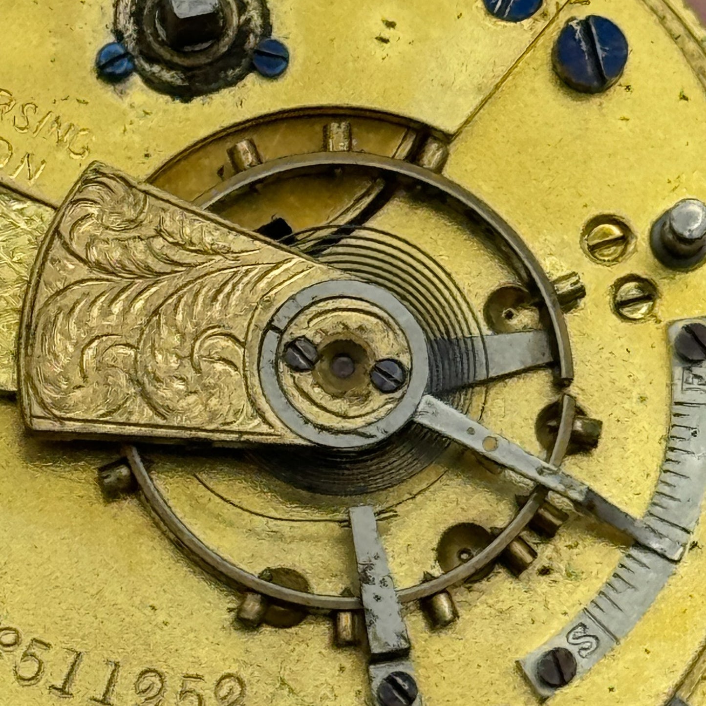 42.9mm Antique Reversing Pinion English Pocket Watch Movement PARTS SPARES